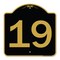 Signmission Designer Series Sign-Sign W/ Number 19, Black & Gold Aluminum Sign, 18" x 18", BG-1818-22903 A-DES-BG-1818-22903 - alternate 1